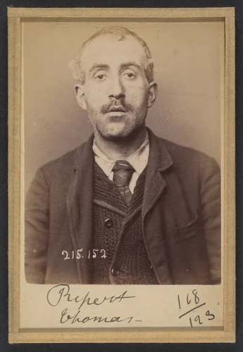 Ripert. Thomas. 33 ans, né à Marseille. Cocher. Anarchiste. 5/3/94. by Alphonse Bertillon, photograph, 1894