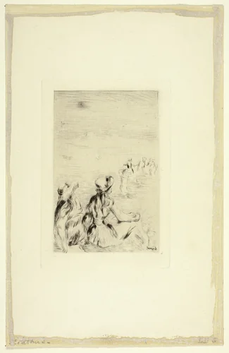 Children on the Beach, Berneval by Pierre-Auguste Renoir, print, 1887-1897