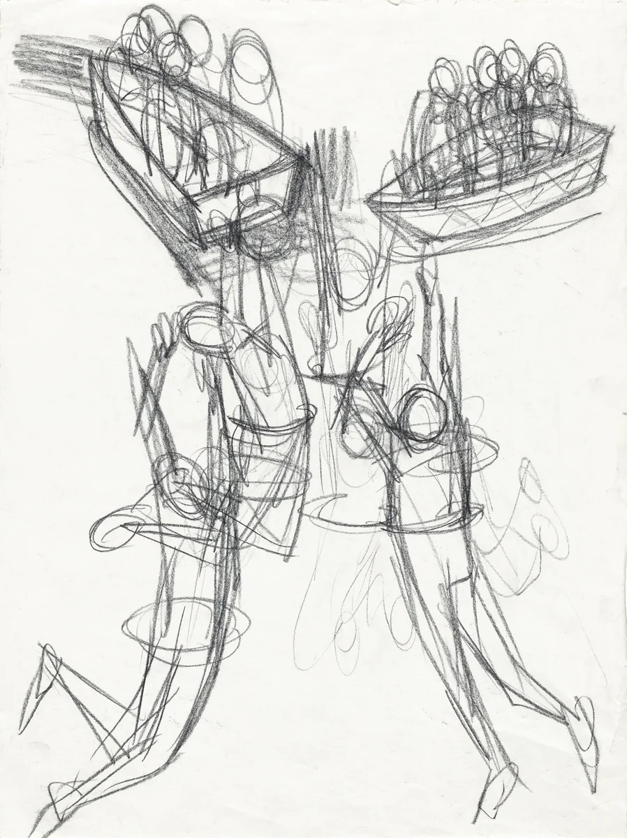 Study for "Great America" by Kerry James Marshall, drawing, 1989-1999