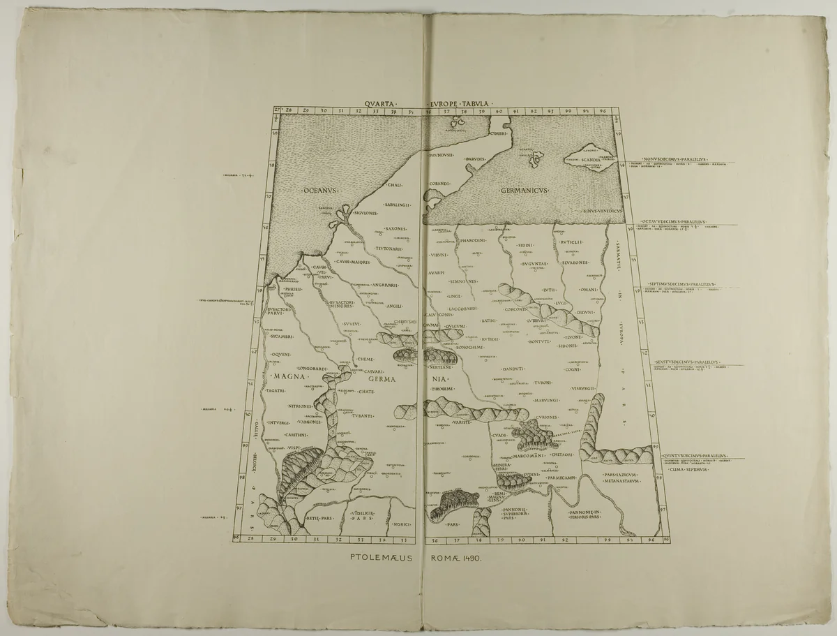 Quarta Europe Tabula: Ptolemaeus Romae 1490 by Unknown Artist, other, 1889