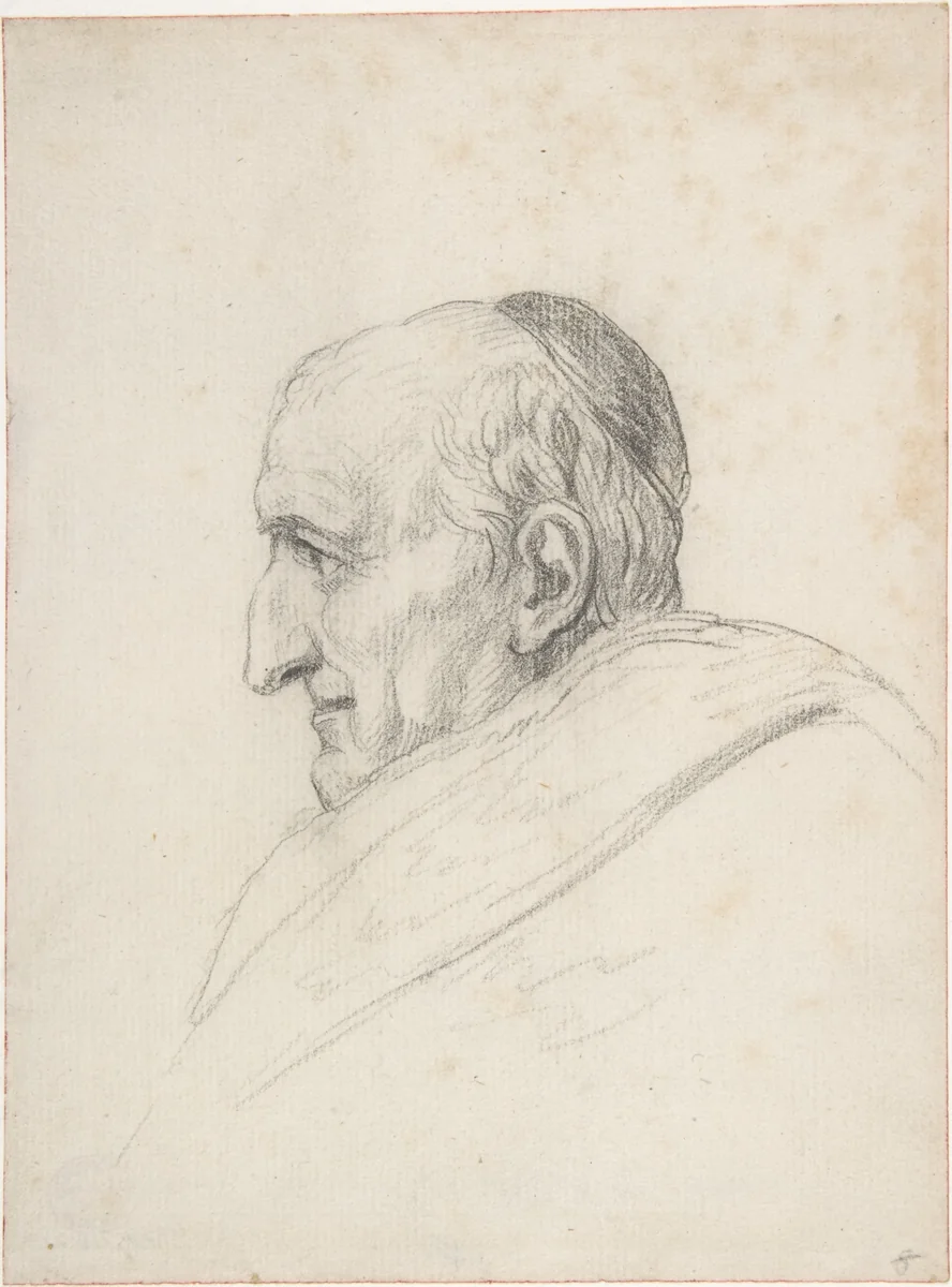 The Cardinal Pacca by Jacques-Louis David, drawing, 1760-1825