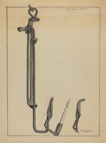Rush Light and Candle by Mildred Ford, index of american design, 1937