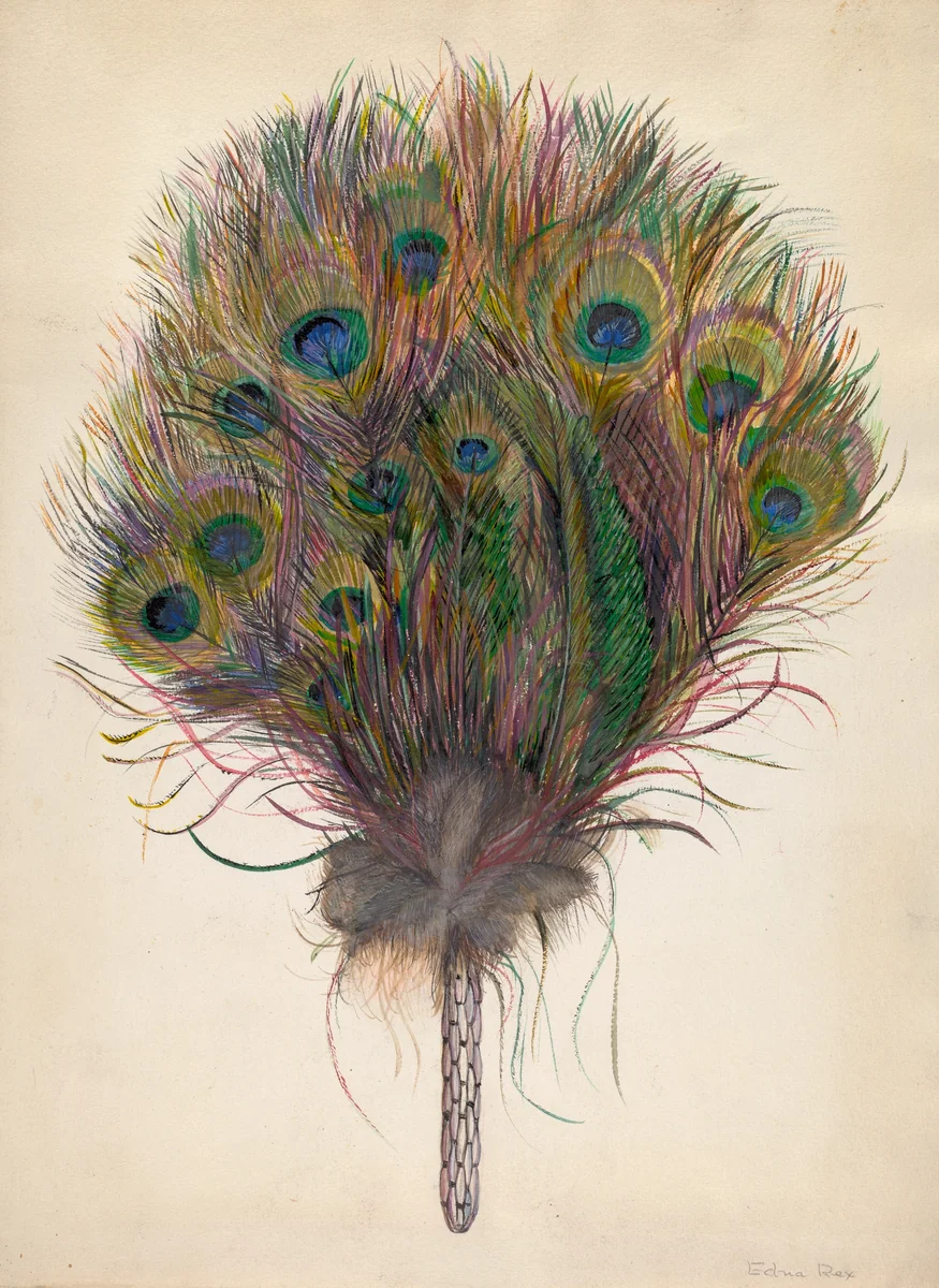 Peacock Feather Fan by Edna Crenshaw Rex, index of american design, 1938
