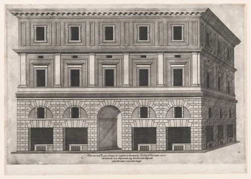 Alberini Palace, from "Speculum Romanae Magnificentiae" by anonymous, print, 1530-1580