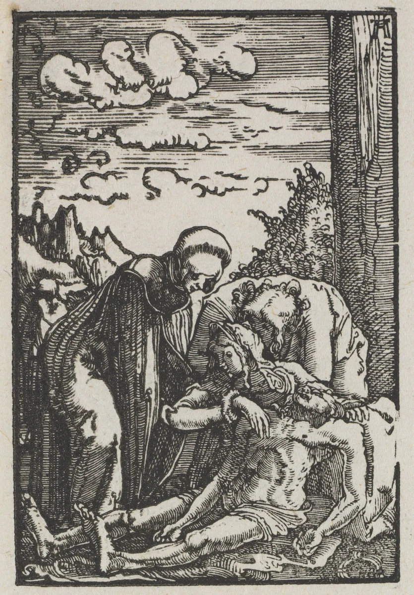 The Fall and Redemption of Man: The Lamentation beneath the Cross by Albrecht Altdorfer, print, 1510-1520