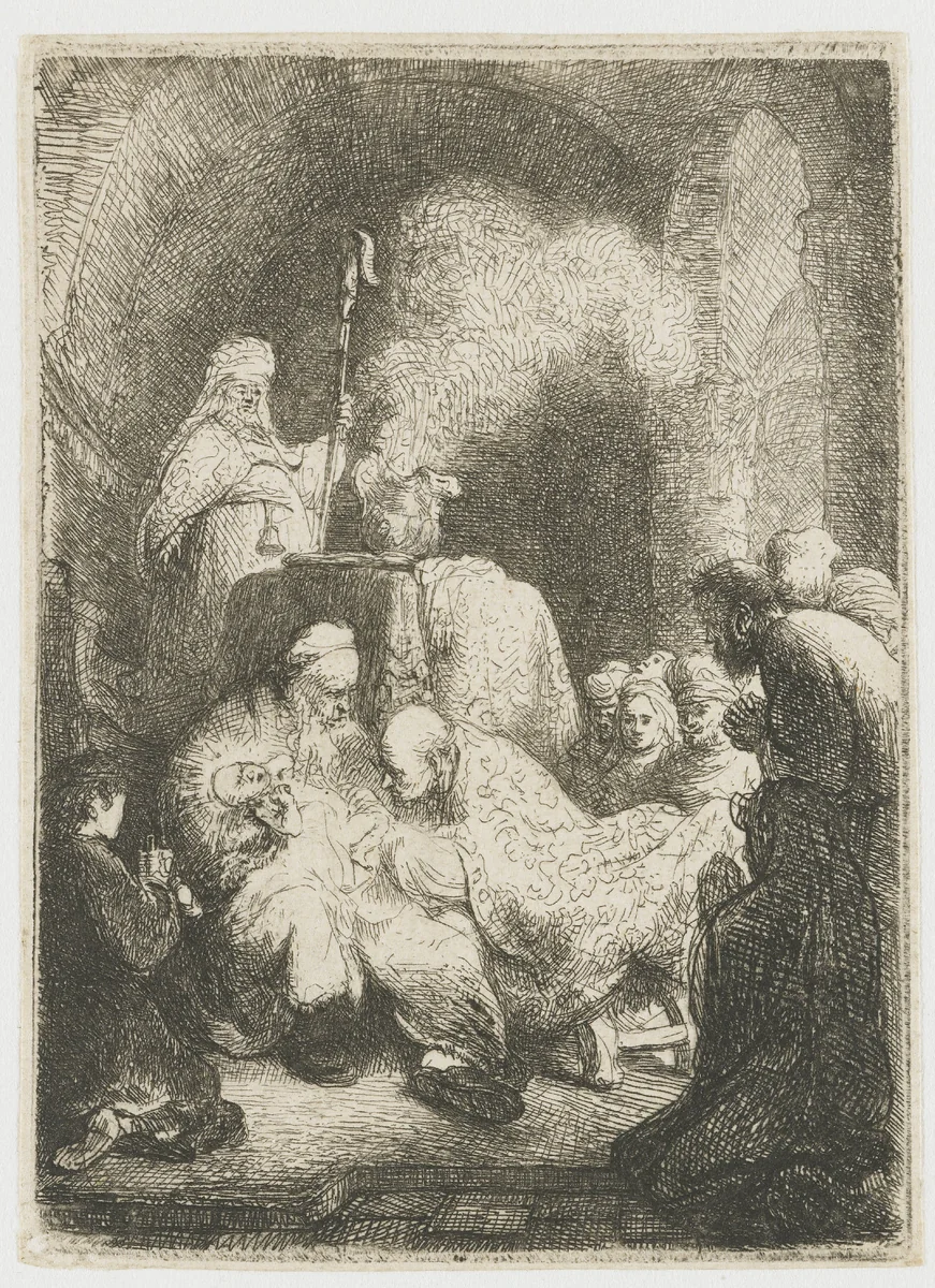 The circumcision: small plate by Rembrandt van Rijn, print, 1630