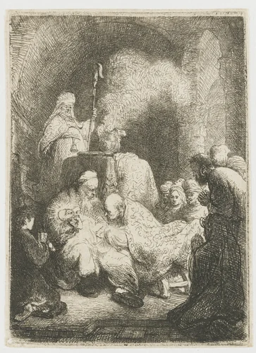 The circumcision: small plate by Rembrandt van Rijn, print, 1630