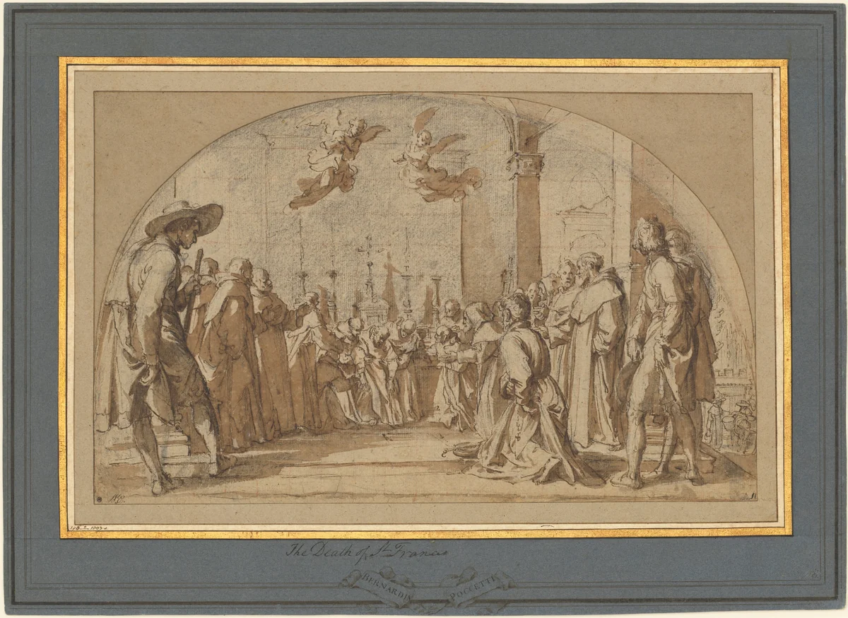 The Death of the Blessed Buonagiunta Manetti by Bernardino Poccetti, drawing, 1604-1612