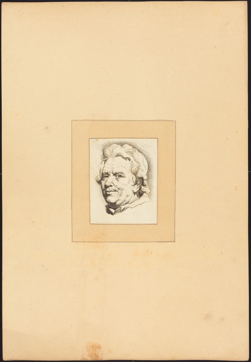 Head of a Man by Johann Gottlieb Prestel, portfolio, 1782-1785