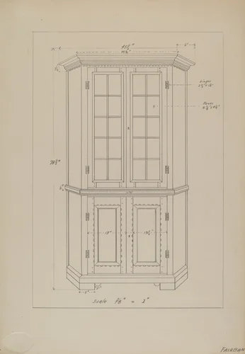 Corner Cupboard by George Fairbanks, index of american design, 1937