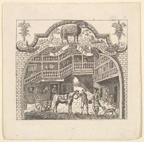 A Tavern Card for John Shaw by William Hogarth, print, 1790-1799