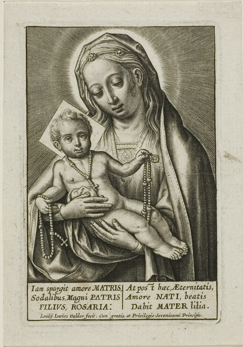 Virgin and Child by Jean Valdor, print, 1636-1670