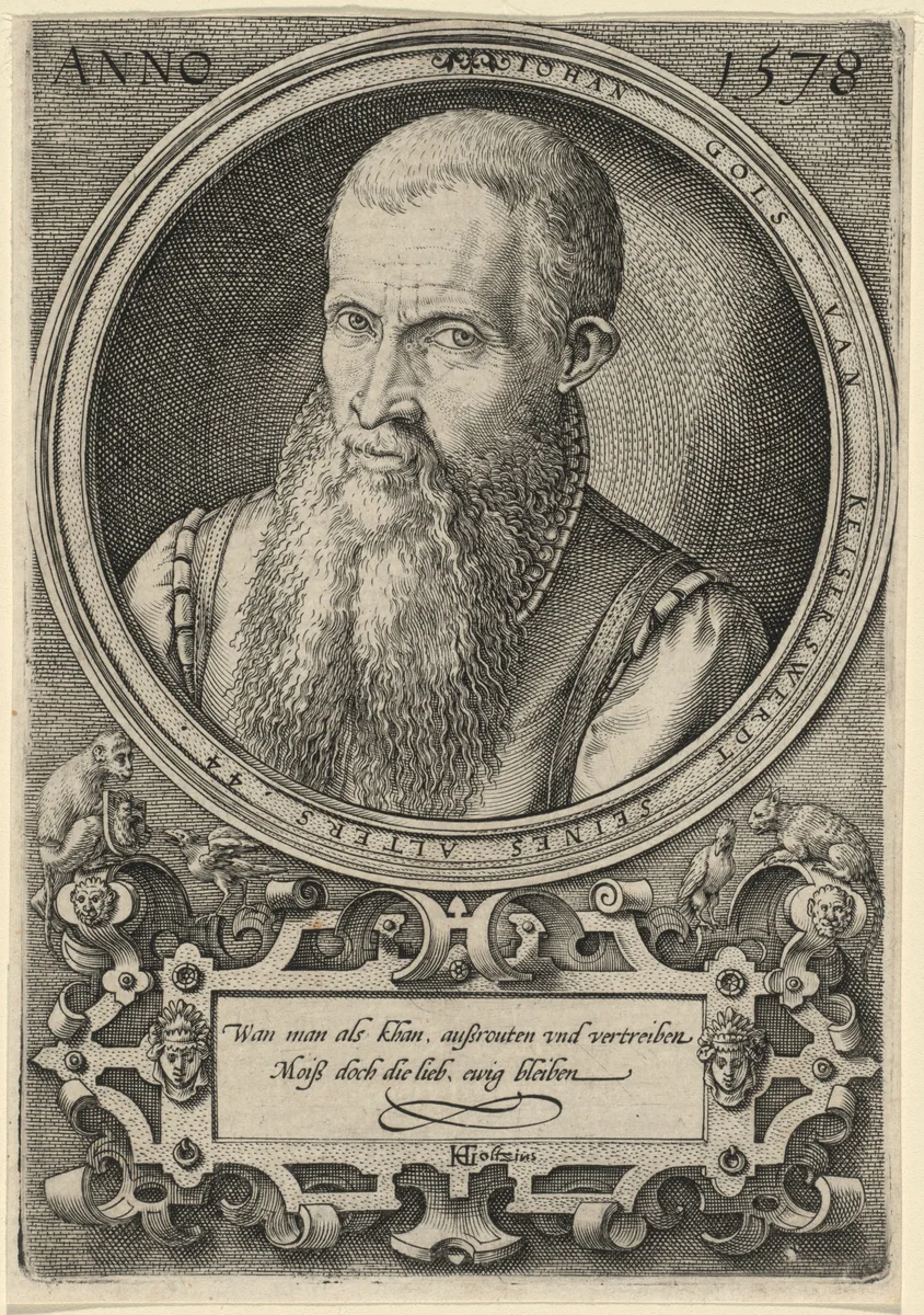 Johan Gols [The Artist's Father] by Hendrick Goltzius, print, 1578