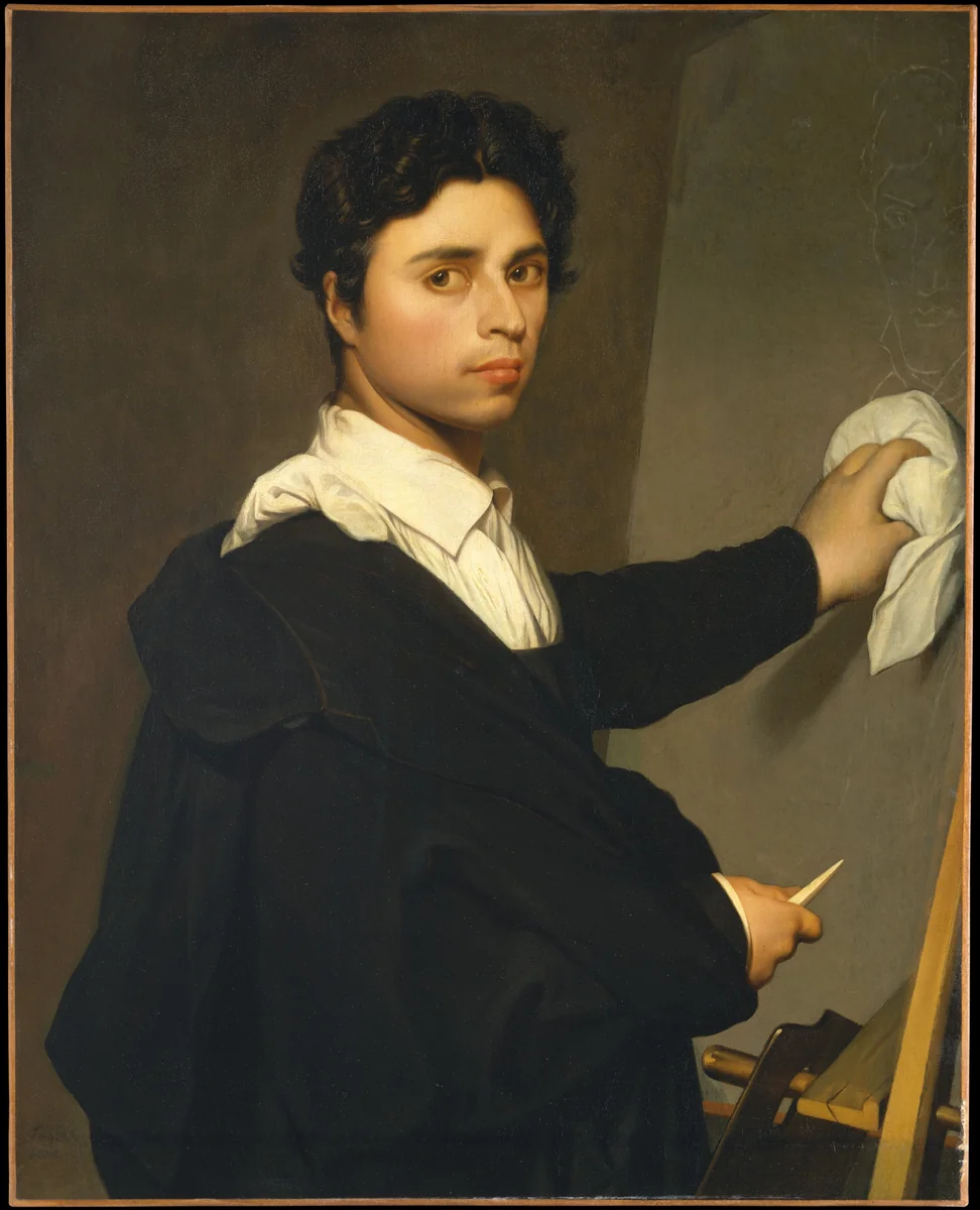 Ingres (1780–1867) as a Young Man by Laurence-Augustine Jubé Héquet, painting, 1845-1865
