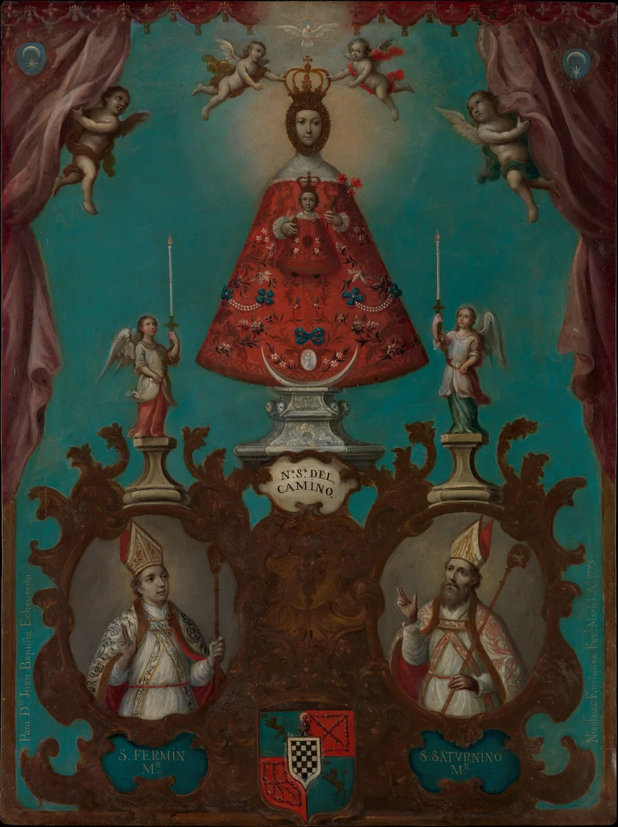 The Virgin of El Camino with St. Fermín and St. Saturnino by Nicolás Enríquez, artwork, 1773