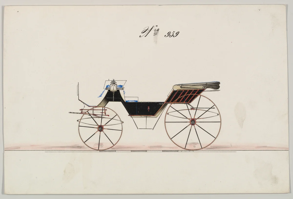 Design for Vis-à-vis, no. 959 by Brewster & Co., drawing, 1850-1870