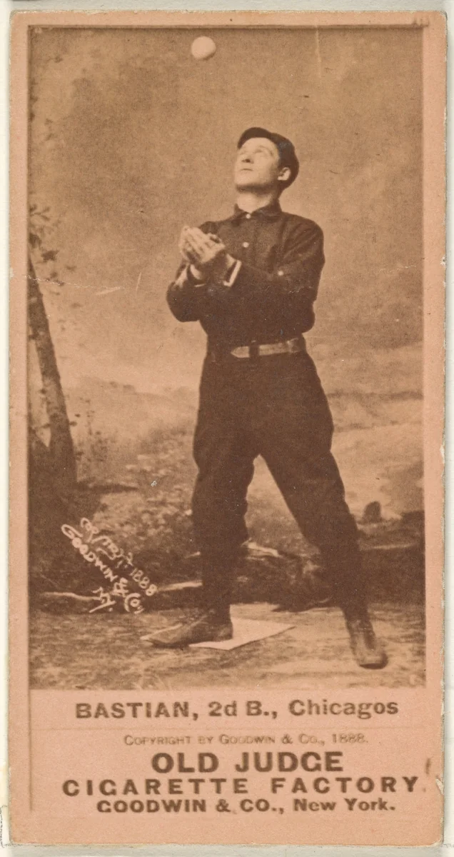 Bastian, 2nd Base, Chicago, from the Old Judge series (N172) for Old Judge Cigarettes by Goodwin & Company, photograph, 1888