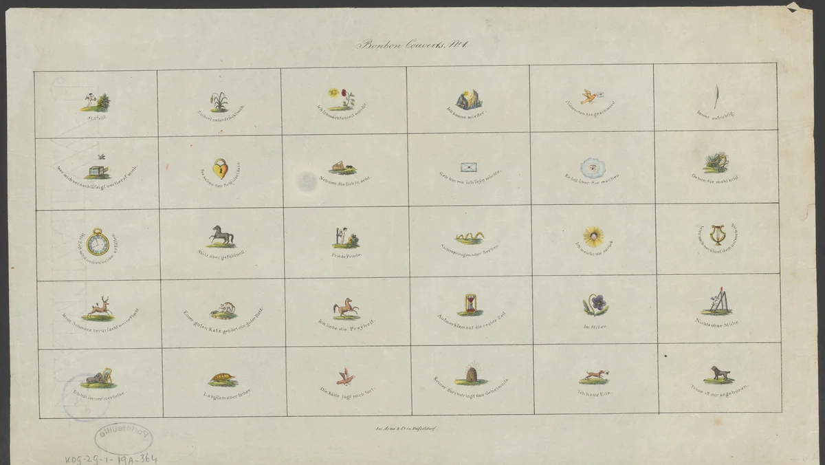 Dieren en voorwerpen met vers by anonymous, print, 1815-1858