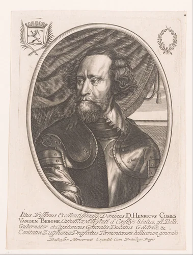 Portret van Hendrik van den Bergh by anonymous, print, 1610-1668