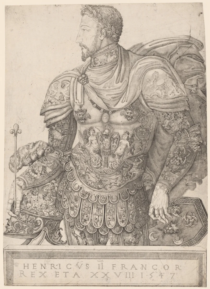 Portret van Hendrik II van Frankrijk by Unknown, print, 1547