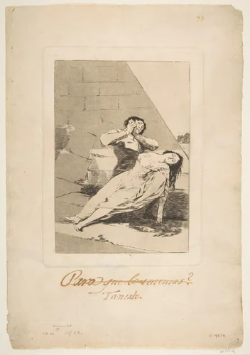 Plate 9 from 'Los Caprichos': Tantalus (Tantalo.) by Goya, print, 1798-1799