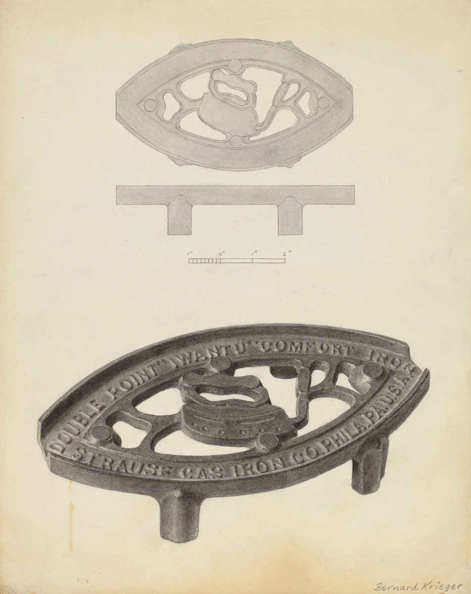 Flat Iron Holder by Bernard Krieger, index of american design, 1939