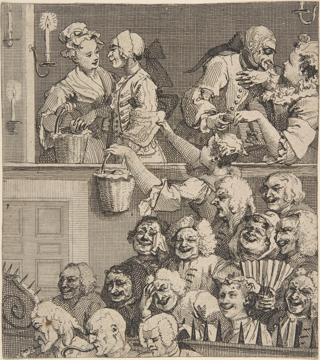 The Laughing Audience by William Hogarth, print, 1733