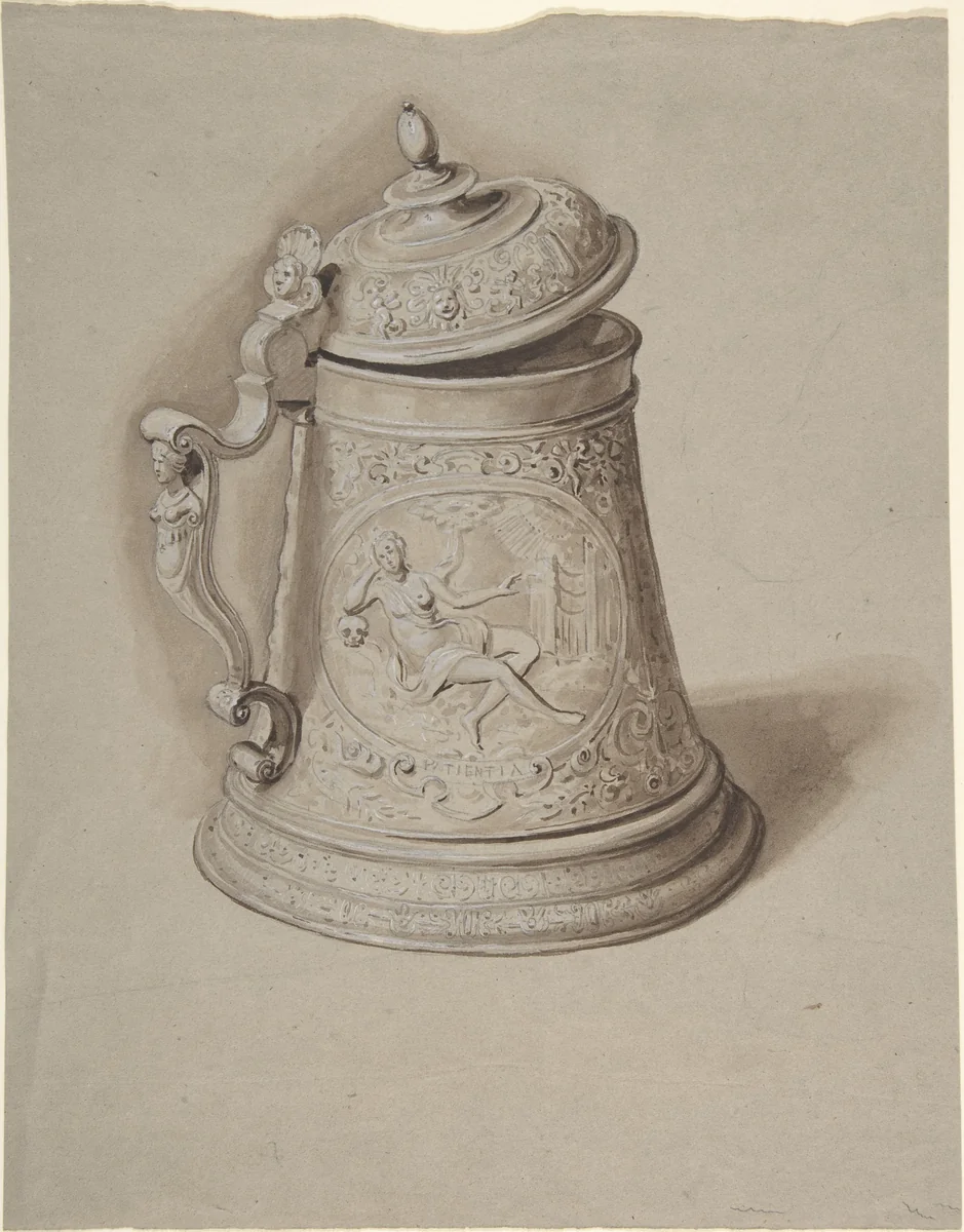 Design for a Tankard by anonymous, drawing, 1800-1900