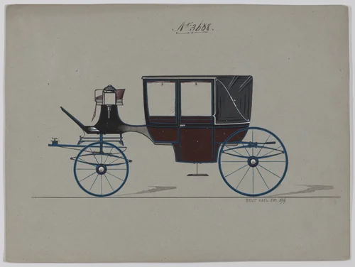 Design for Landau, No. 3688 by Brewster & Co., drawing, 1881