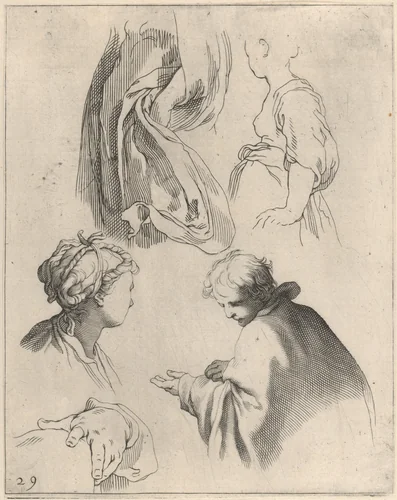 Figure Studies, from "Drawing Book" by Frederick Bloemaert, print, 1650-1656