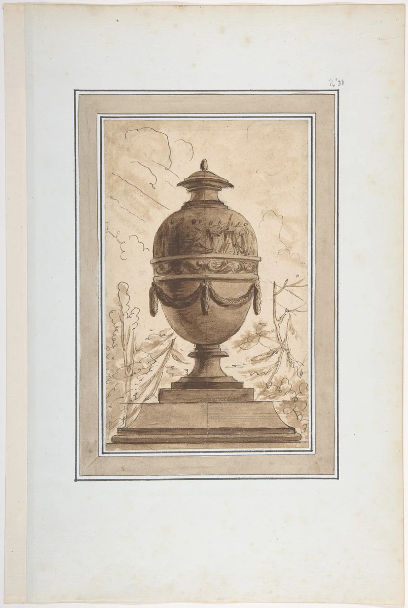 Study for a Vase in a Suite of Vase Designs by Louis Joseph le Lorrain, drawing, 1715-1759