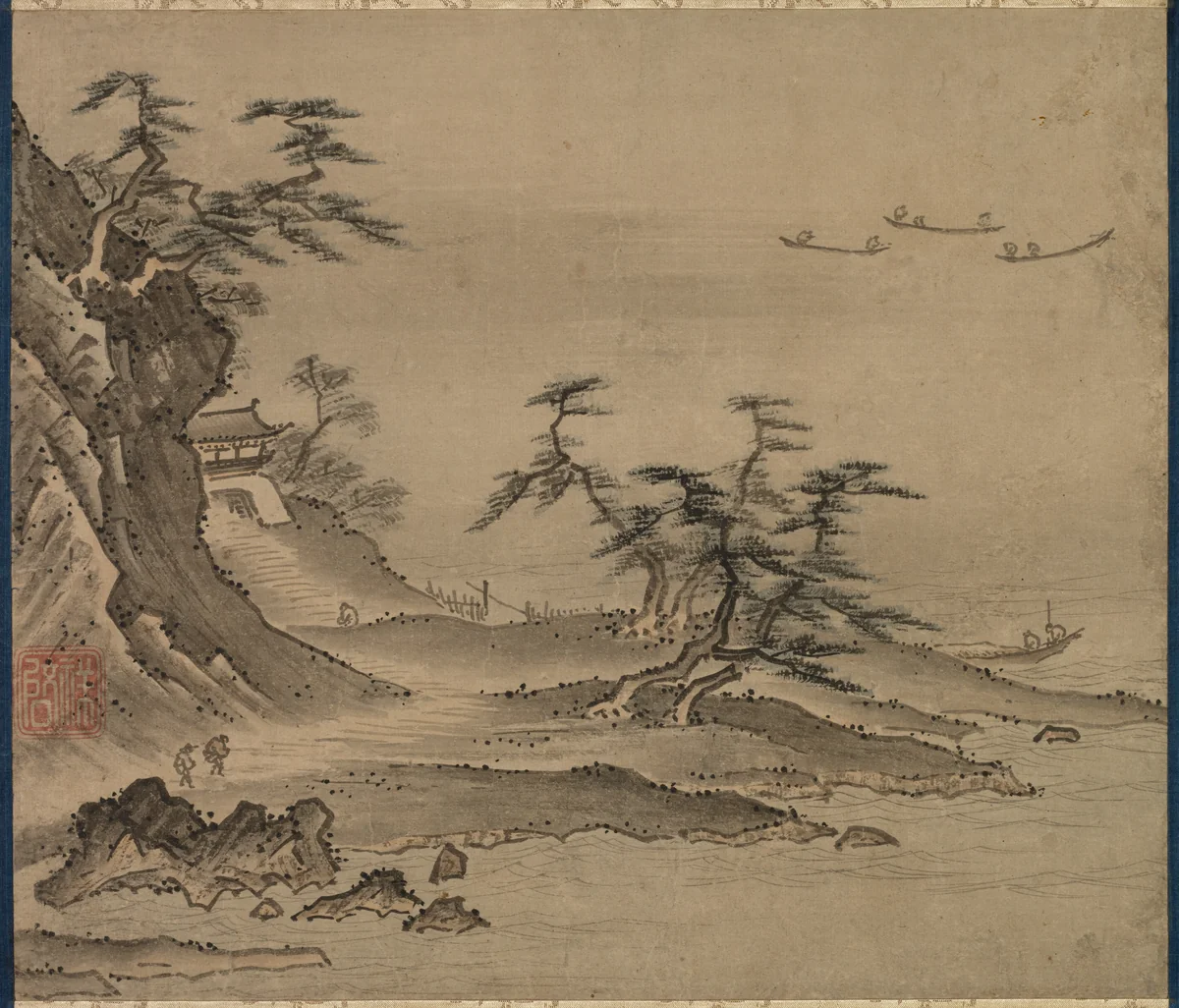 View of Xiao Xiang by Kenkō Shōkei (賢江祥啓), painting, 1478-1506