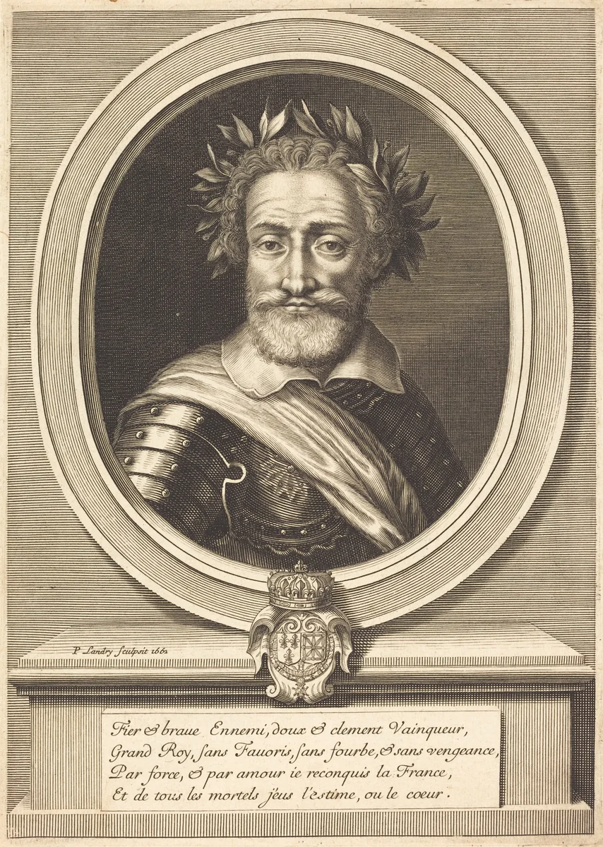 Henri IV, King of France by Pierre Landry, print, 1662