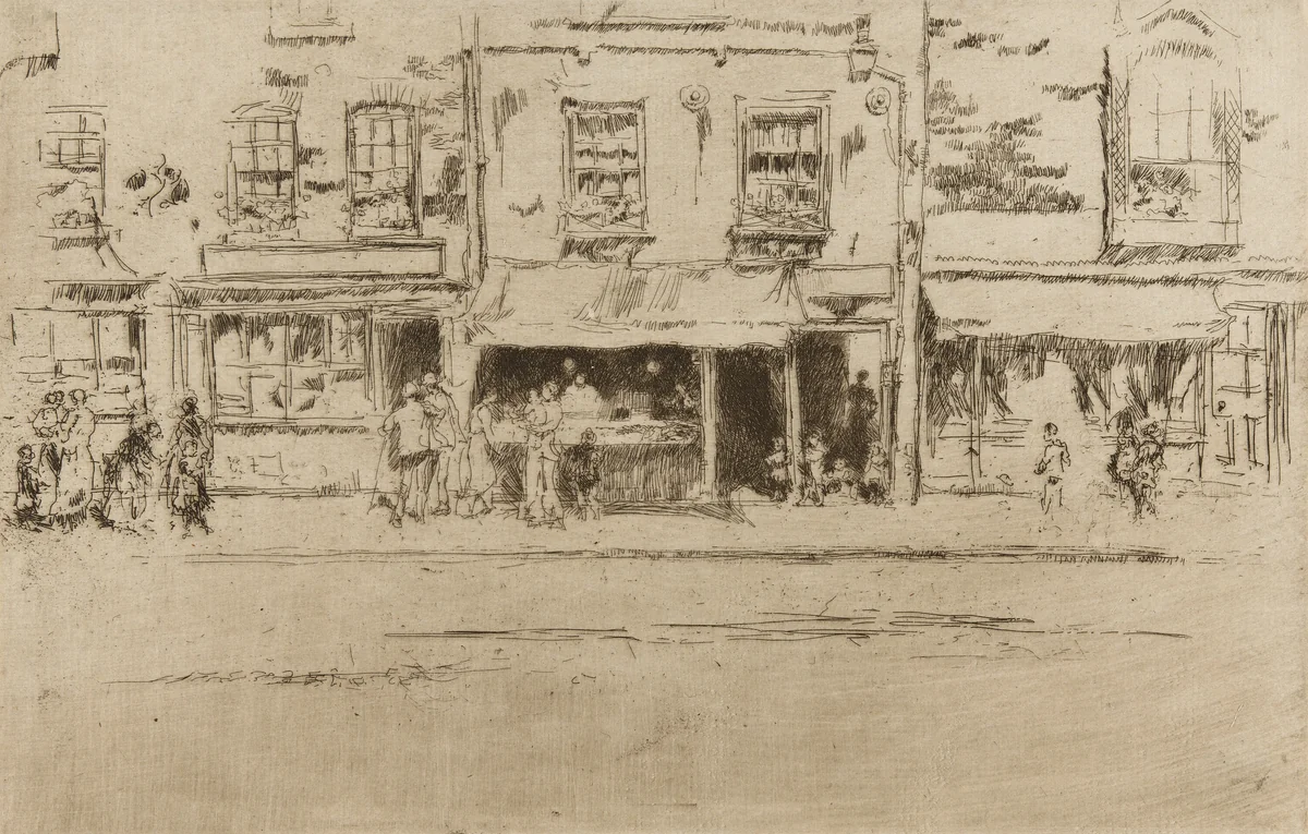 Fish Shop, Chelsea by James McNeill Whistler, print, 1886