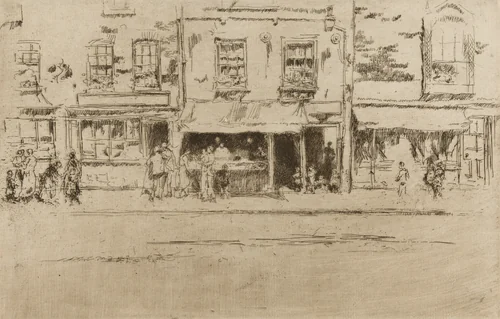 Fish Shop, Chelsea by James McNeill Whistler, print, 1886