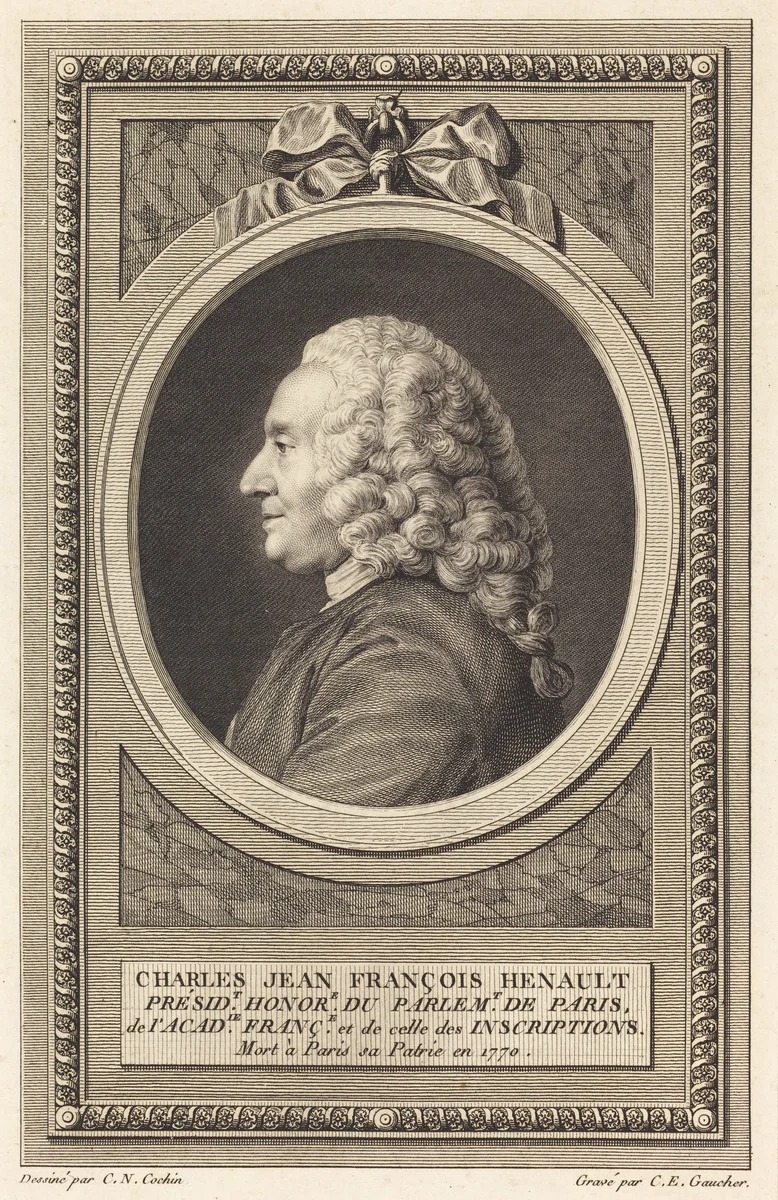Charles Jean Francois Henault by Charles-Etienne Gaucher
Charles-Nicolas Cochin II, print, 1741-1804