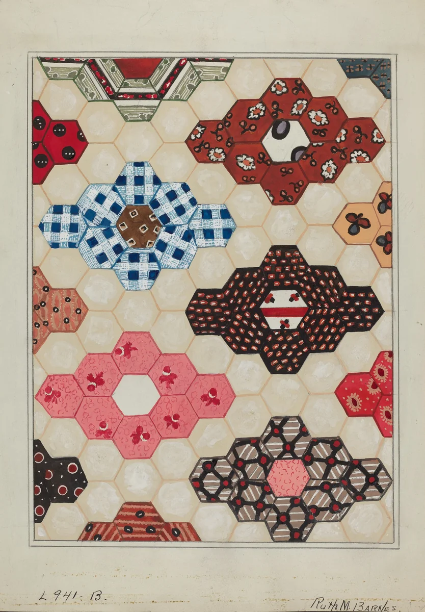 Quilt (1 Section) by Ruth M. Barnes, index of american design, 1936