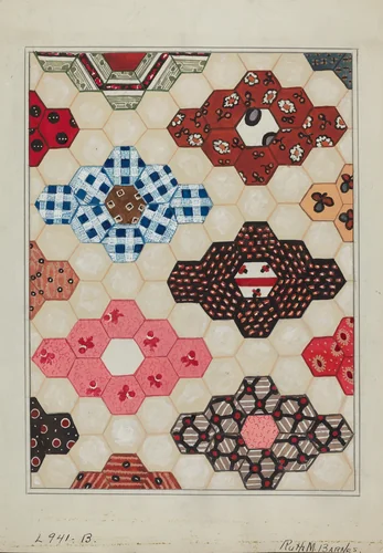 Quilt (1 Section) by Ruth M. Barnes, index of american design, 1936