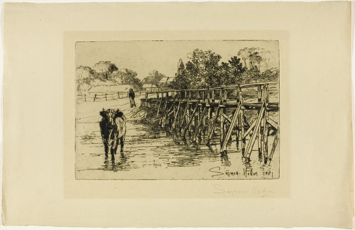 The Village Ford by Francis Seymour-Haden, print, 1881