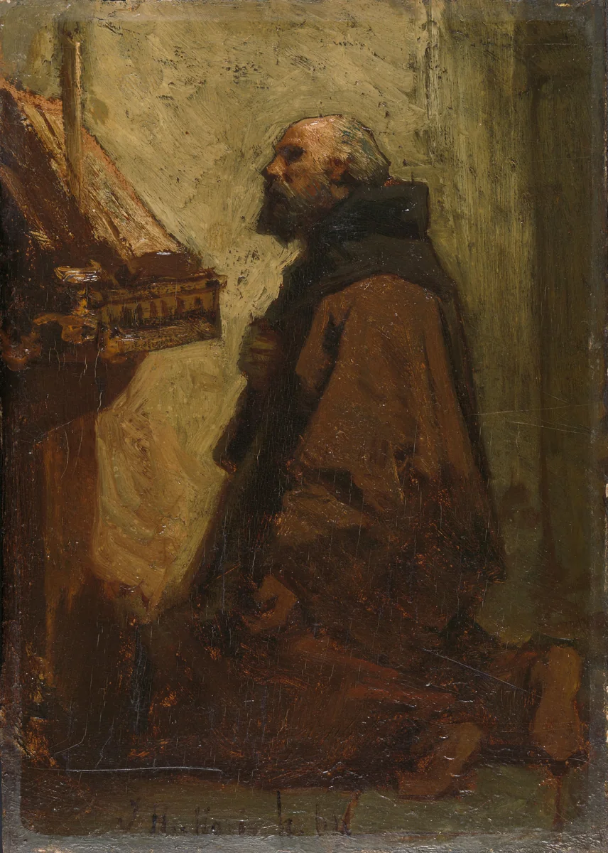 Praying Monk (Monk at his Devotions) by Jacob Maris, painting, 1864