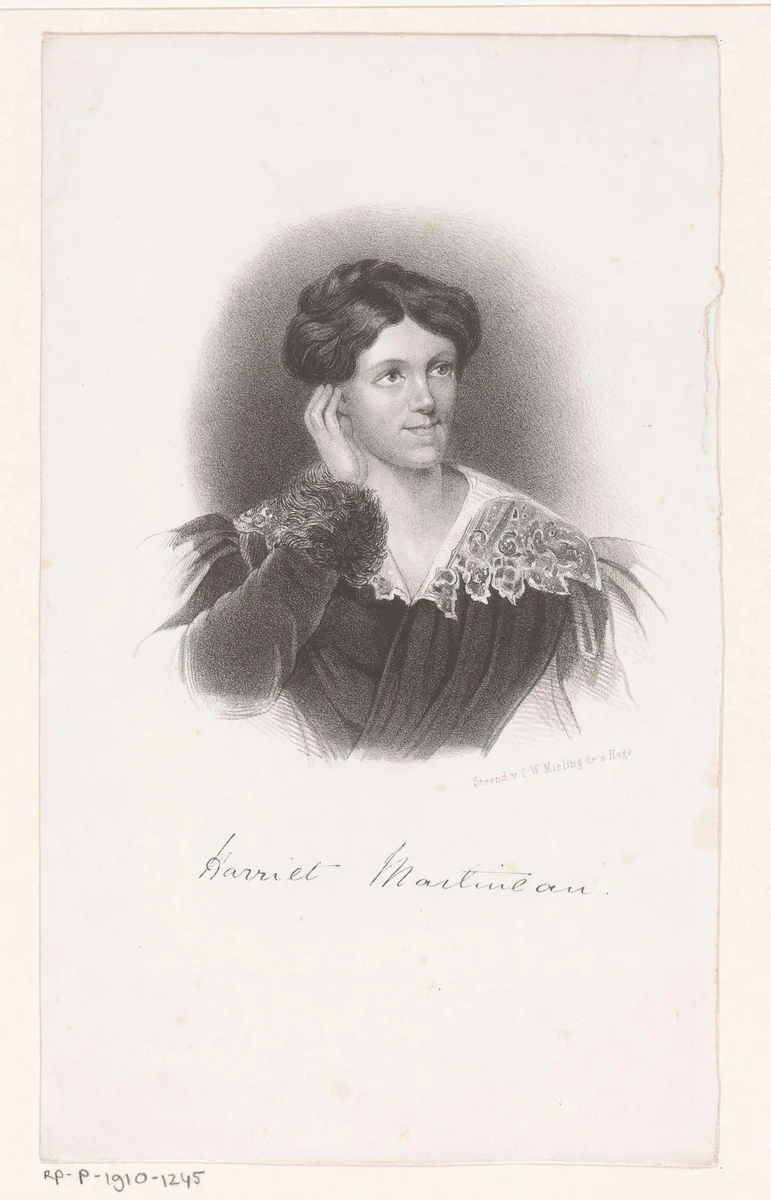 Portret van Harriet Martineau by anonymous, print, 1847-1865