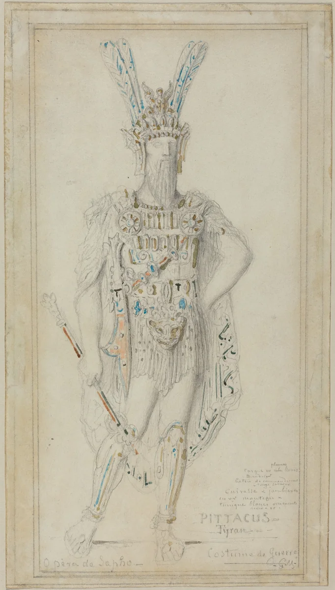 Pittacus the Tyrant in War Costume by Gustave Moreau, drawing, 1883