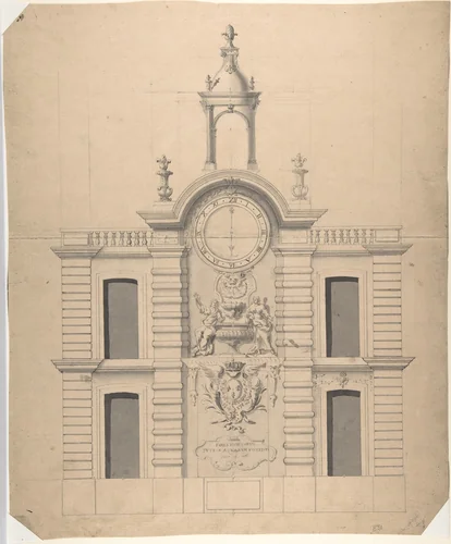 Elevation of the Pompe de la Samaritaine, Paris by Robert de Cotte, drawing, 1708-1719