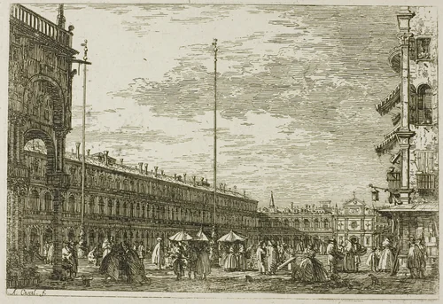Le Procuratie niove e S. Ziminian V, from Vedute by Canaletto, print, 1735-1744