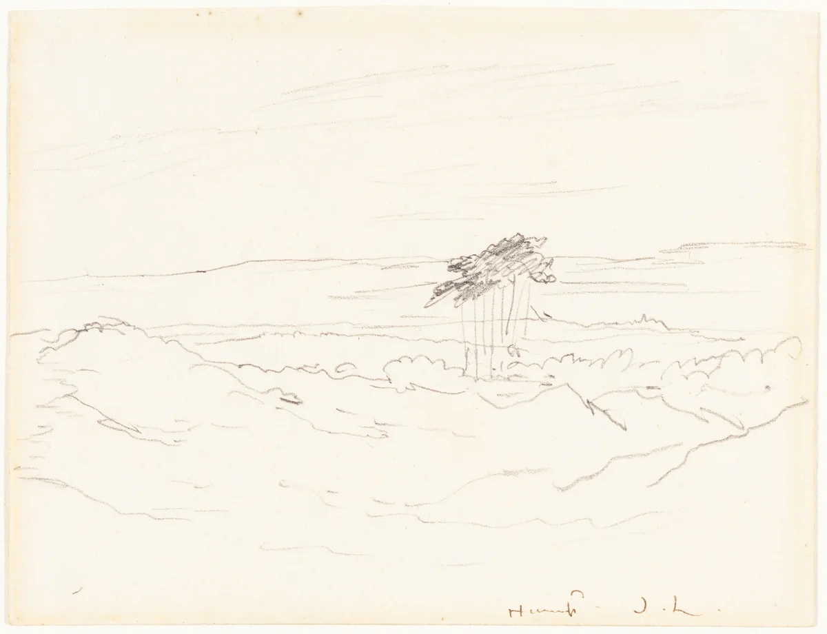 Hampstead Heath by John Linnell, drawing, 1792-1882