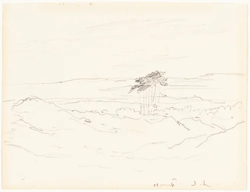 Hampstead Heath by John Linnell, drawing, 1792-1882