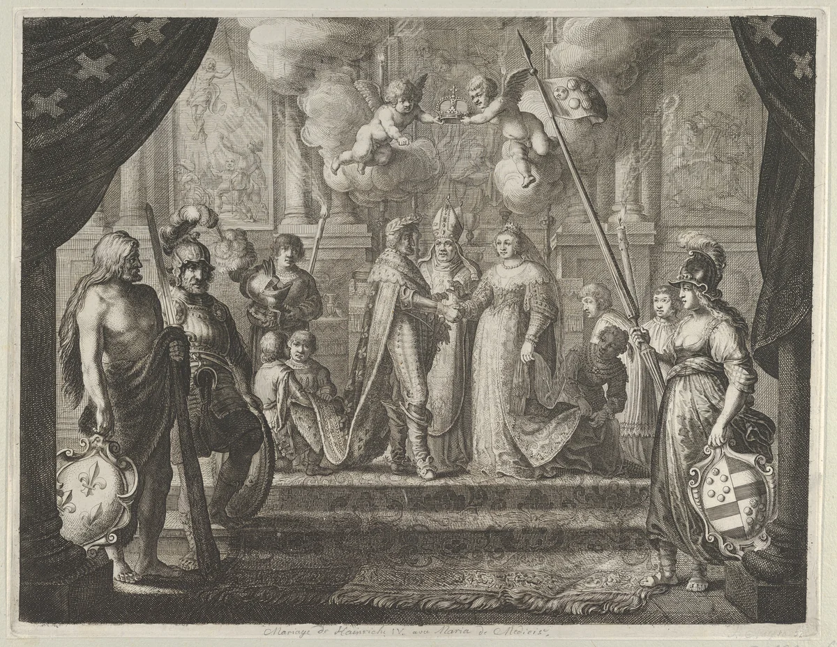 Plate 3: The Marriage of Henry IV and Marie de Medici, from Caspar Barlaeus, "Medicea Hospes" by Pieter Nolpe, print, 1638