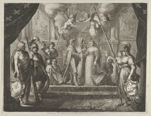 Plate 3: The Marriage of Henry IV and Marie de Medici, from Caspar Barlaeus, "Medicea Hospes" by Pieter Nolpe, print, 1638
