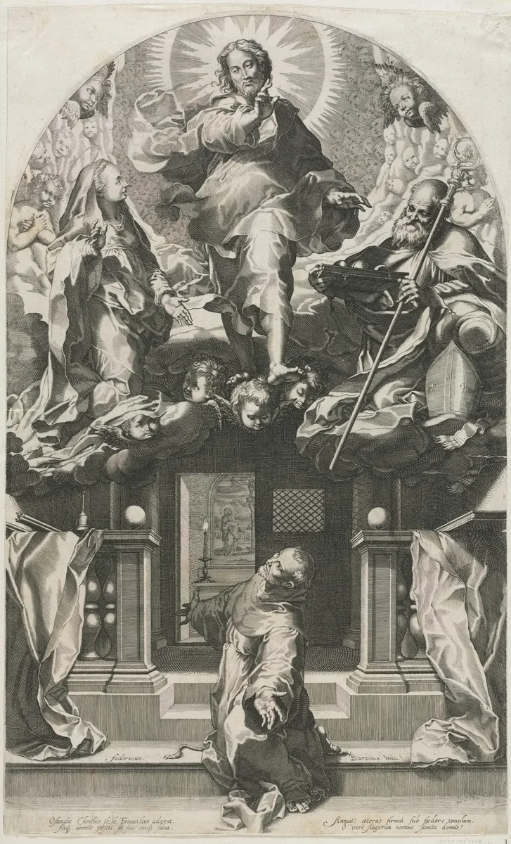 The Ecstasy of St. Francis by Francesco Villamena, print, 1583-1593
