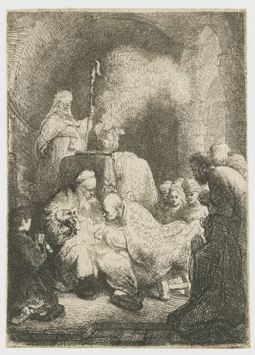 The circumcision: small plate by Rembrandt van Rijn, print, 1630
